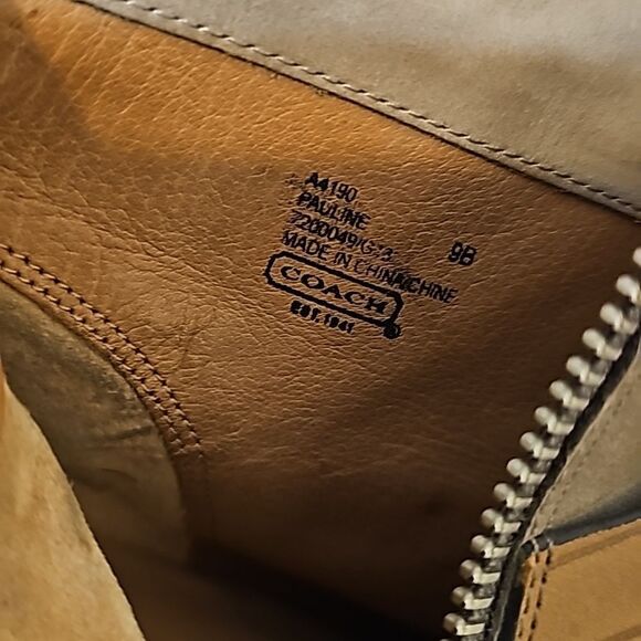Coach Suede brown strap ankle boots 9 - Picture 4 of 7